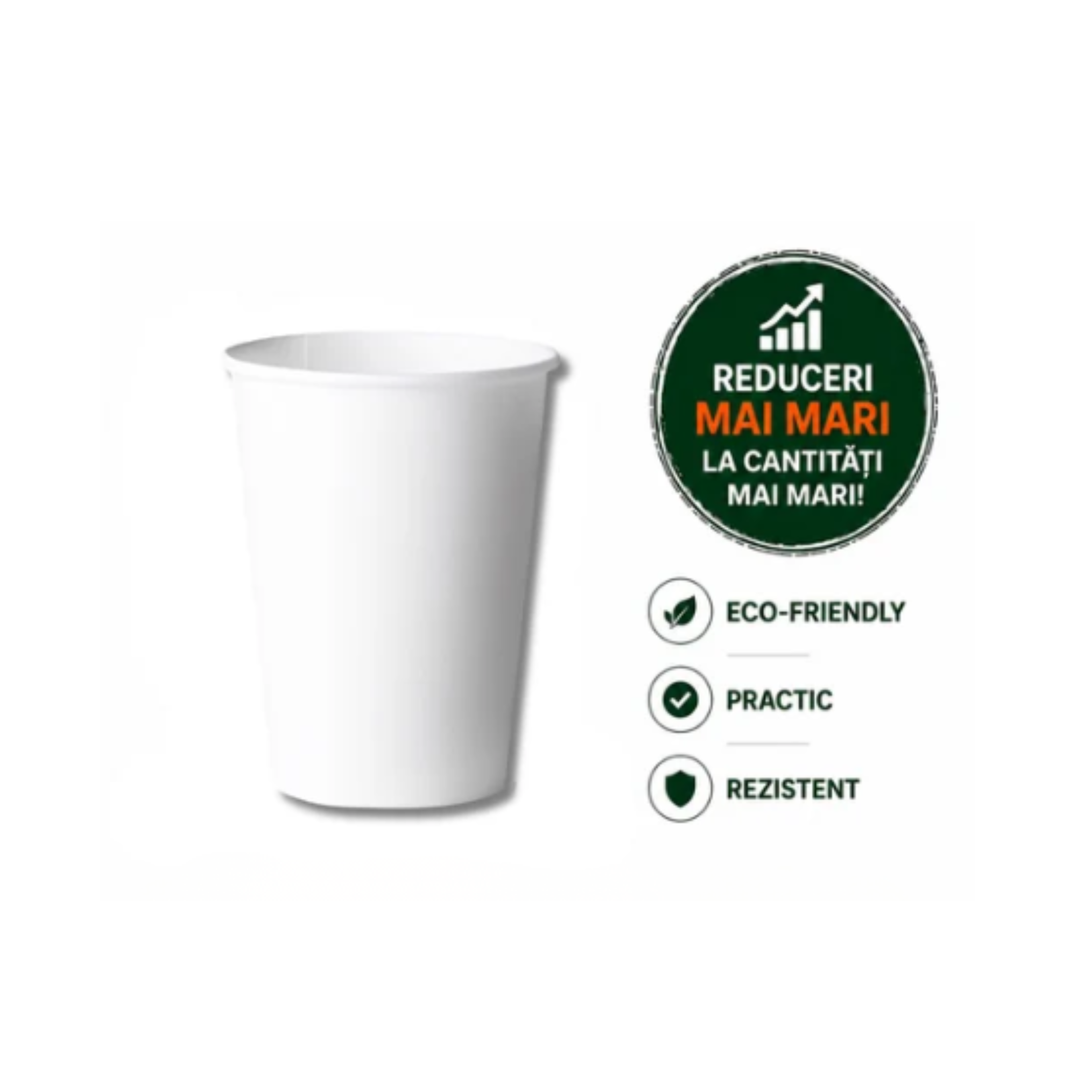 pahar carton alb 8 oz